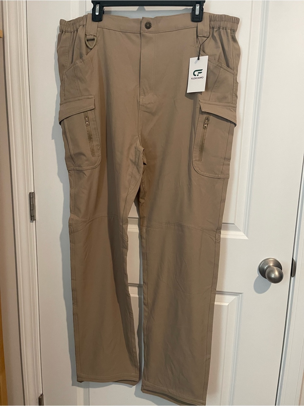 Men's Tan Cargo Pants Flexcam 2XLx32 (40W)Tactical Waterproof Hiking NEW